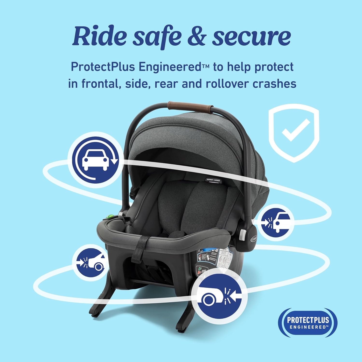 Graco® Gomax Infant Car Seat, Baseless Car Seat with Canopy, Rear Facing, Lightweight Carseat