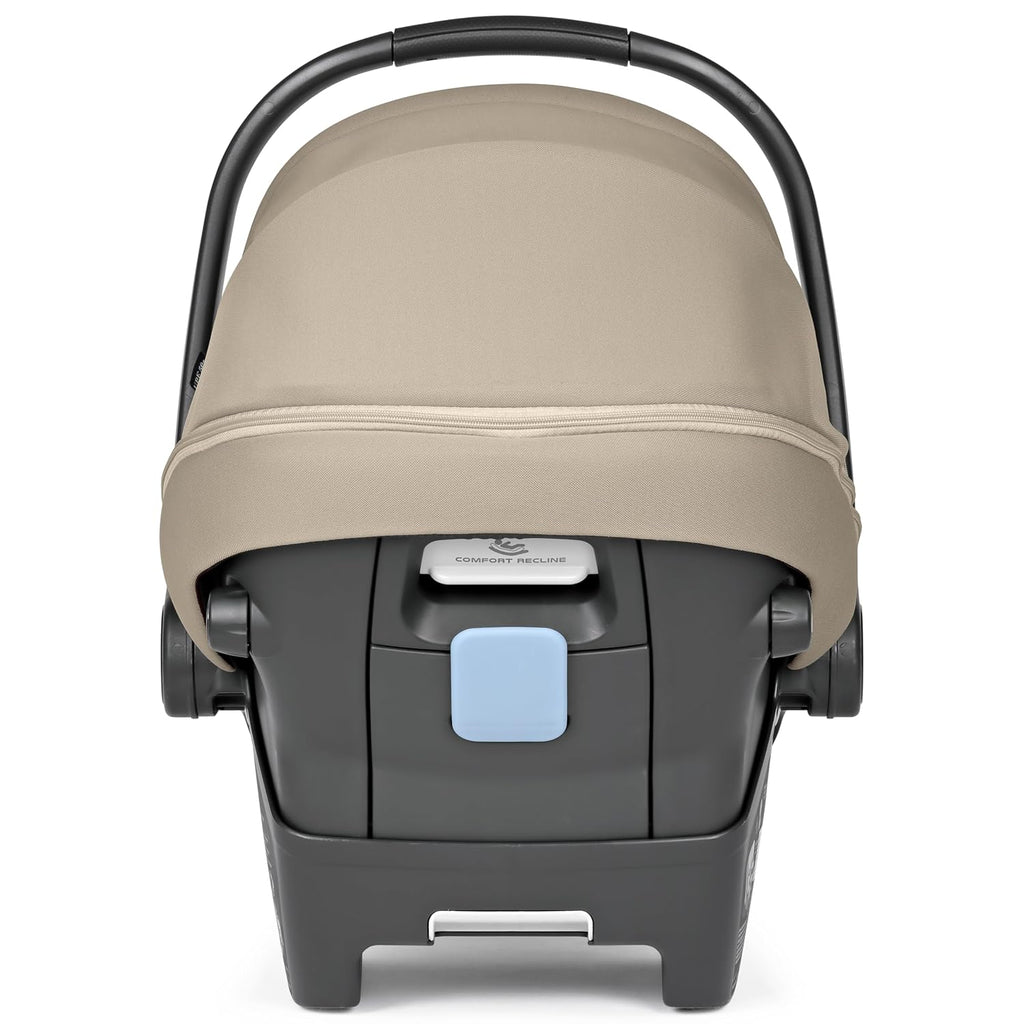 Peg Perego Primo Viaggio Lounge - Reclining Rear Facing Infant Car Seat - Includes Base with Load Leg & Anti-Rebound Bar - for Babies 4 to 30 lbs - Made in Italy - Vanilla Blend (Black & Cream)