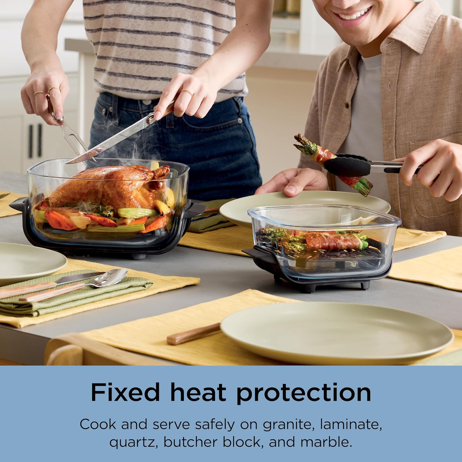 Ninja Crispi 4-in-1 Glass Air Fryer | 450°F | Non-Toxic | 4QT & 6-Cup Glass Containers w/Lids | Microwave, Freezer, Dishwasher Safe | Max Crisp, Air Fry, Bake, Recrisp | Periwinkle | FN101PL