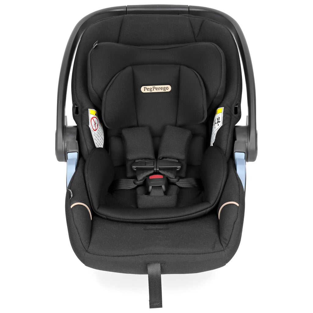 Peg Perego Primo Viaggio Lounge - Reclining Rear Facing Infant Car Seat - Includes Base with Load Leg & Anti-Rebound Bar - for Babies 4 to 30 lbs - Made in Italy - Vanilla Blend (Black & Cream)