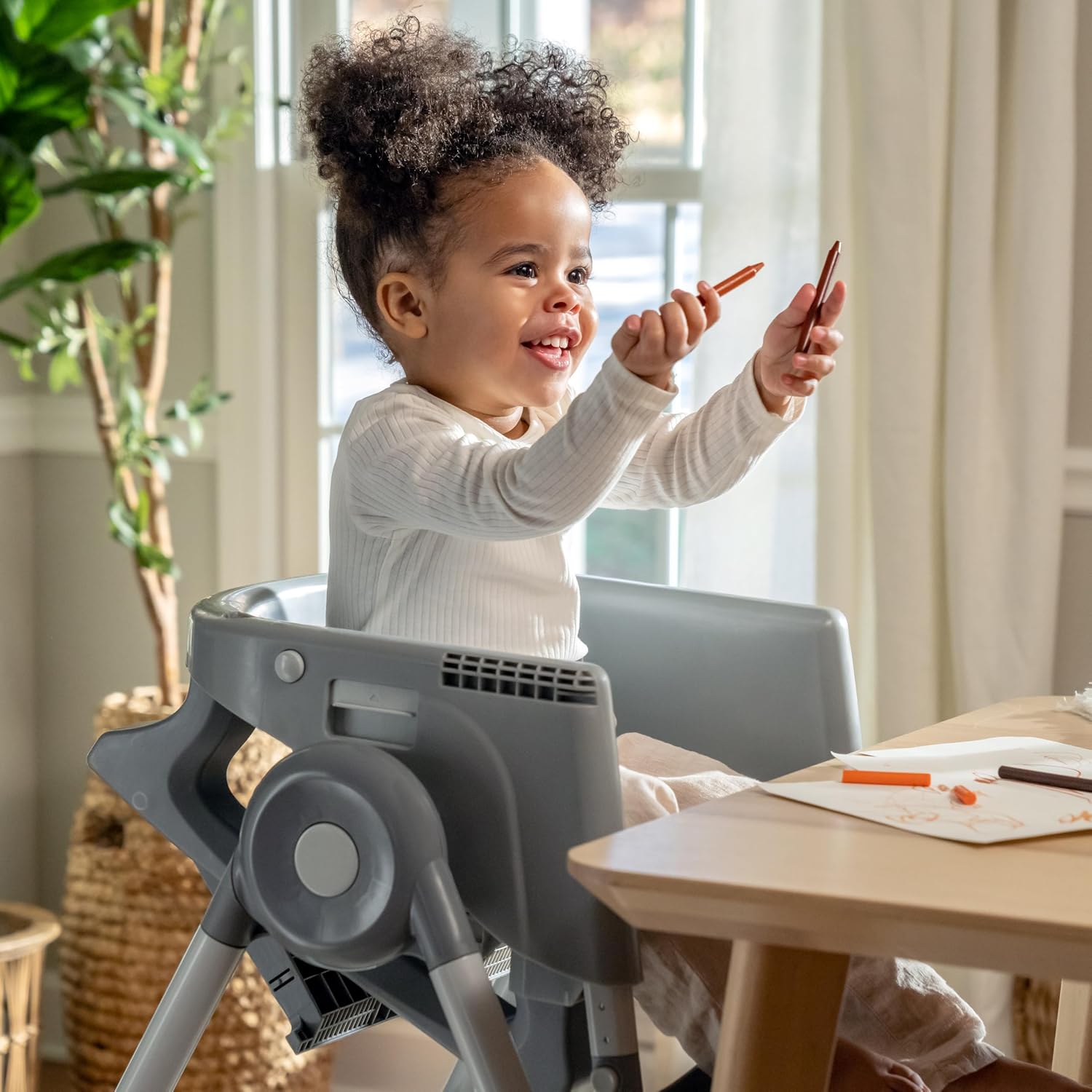 Ingenuity Proper Positioner Deluxe High Chair - 7-in-1 Convertible Baby Seat, Removable Rocking Infant Seat, Unisex, for Ages 0-36 Months