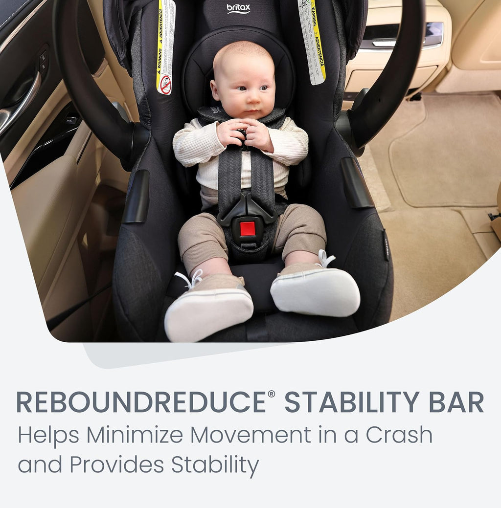 Britax Willow Brook S+ Travel System, Infant Car Seat Stroller Combo with Willow S Infant Car Seat, Alpine Base, and Brook+ Stroller; ClickTight Technology, SafeWash Insert and Cover — Raven Black