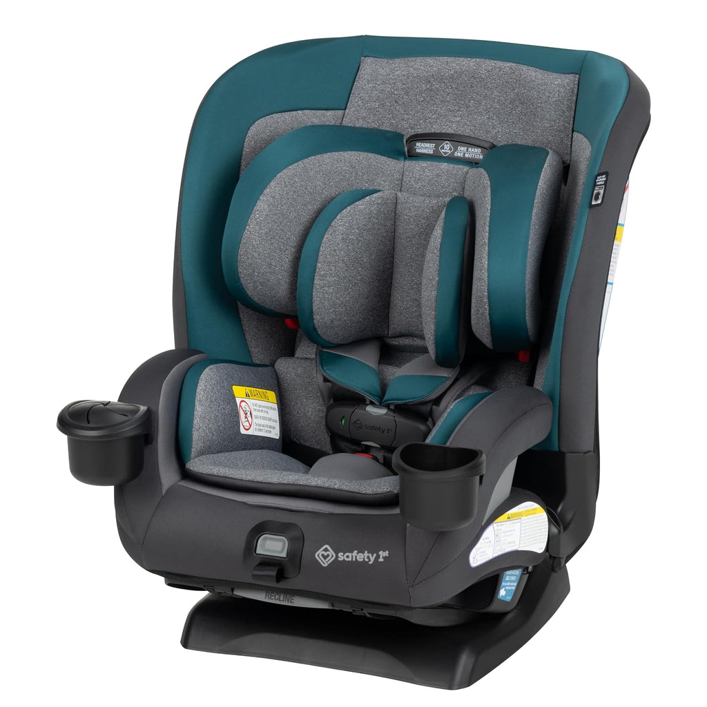 Safety 1st EverSlim 4-in-1 Convertible Car Seat, SecureTech Chest Clip, Ultra-Slim, 4-Mode Infant to Booster, Baby Car Seat, Fits 5-100 lbs, Memory Foam, Fiddlehead