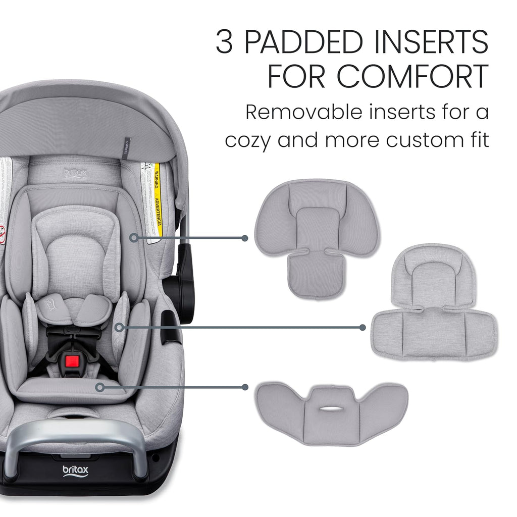 Britax Cypress Infant Car Seat, Rear Facing Car Seat with Alpine Base, ClickTight, Premium Fabrics, Ponte Glacier