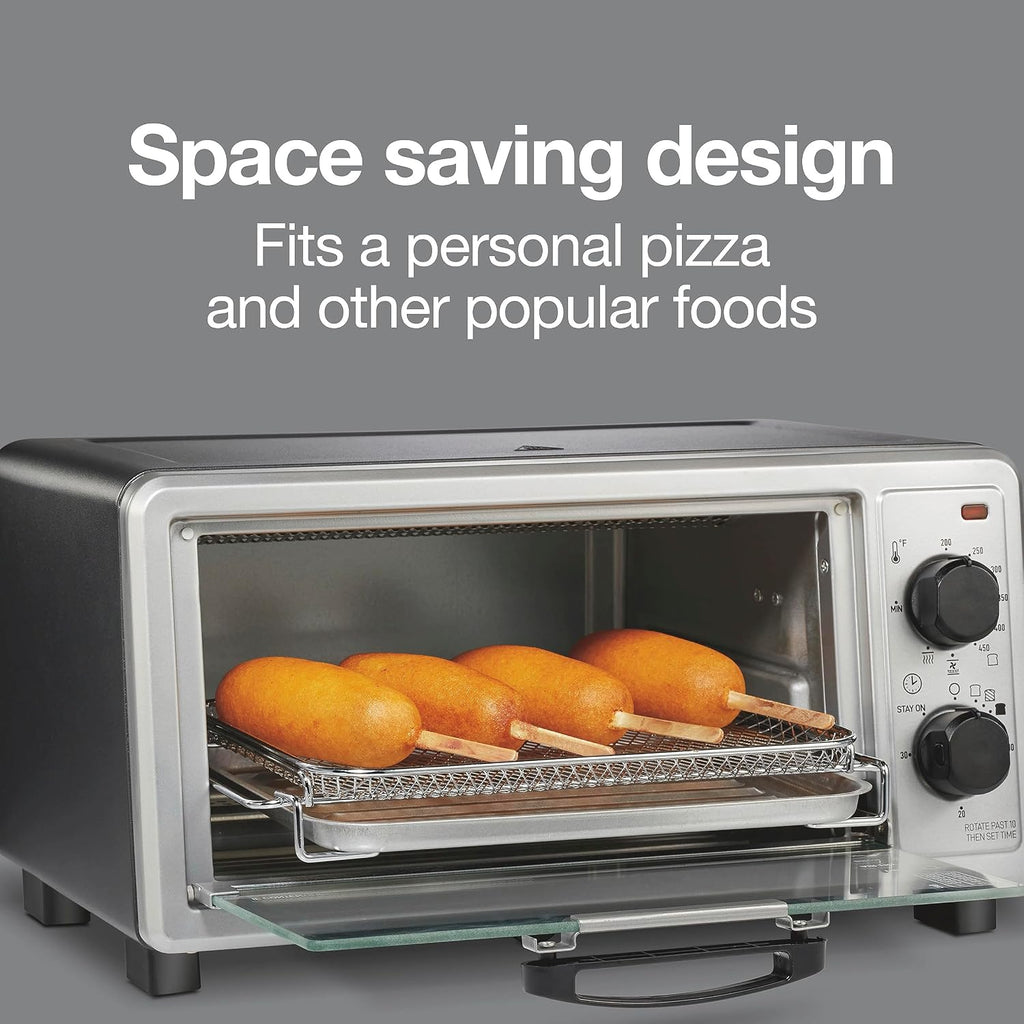 Hamilton Beach Professional Sure-Crisp Digital Air Fryer Toaster Oven Combo with 6-in-1 Functionality, 1500 Watts, 10-inch Pizza / 4 Slice Capacity, Stainless Steel (31241)