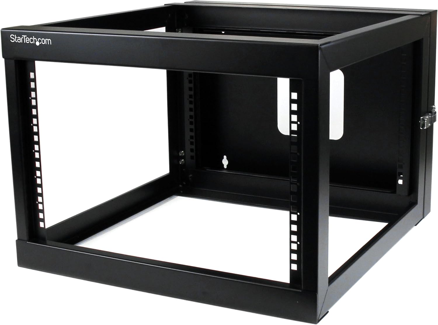StarTech.com 4-Post 6U Hinged Wall-Mount Network Rack, 19' Open Frame Server Rack with 19.8in Mounting Depth, Wall Mount Swing Out Data Rack for IT / AV / Computer Equipment, TAA (RK619WALLOH)