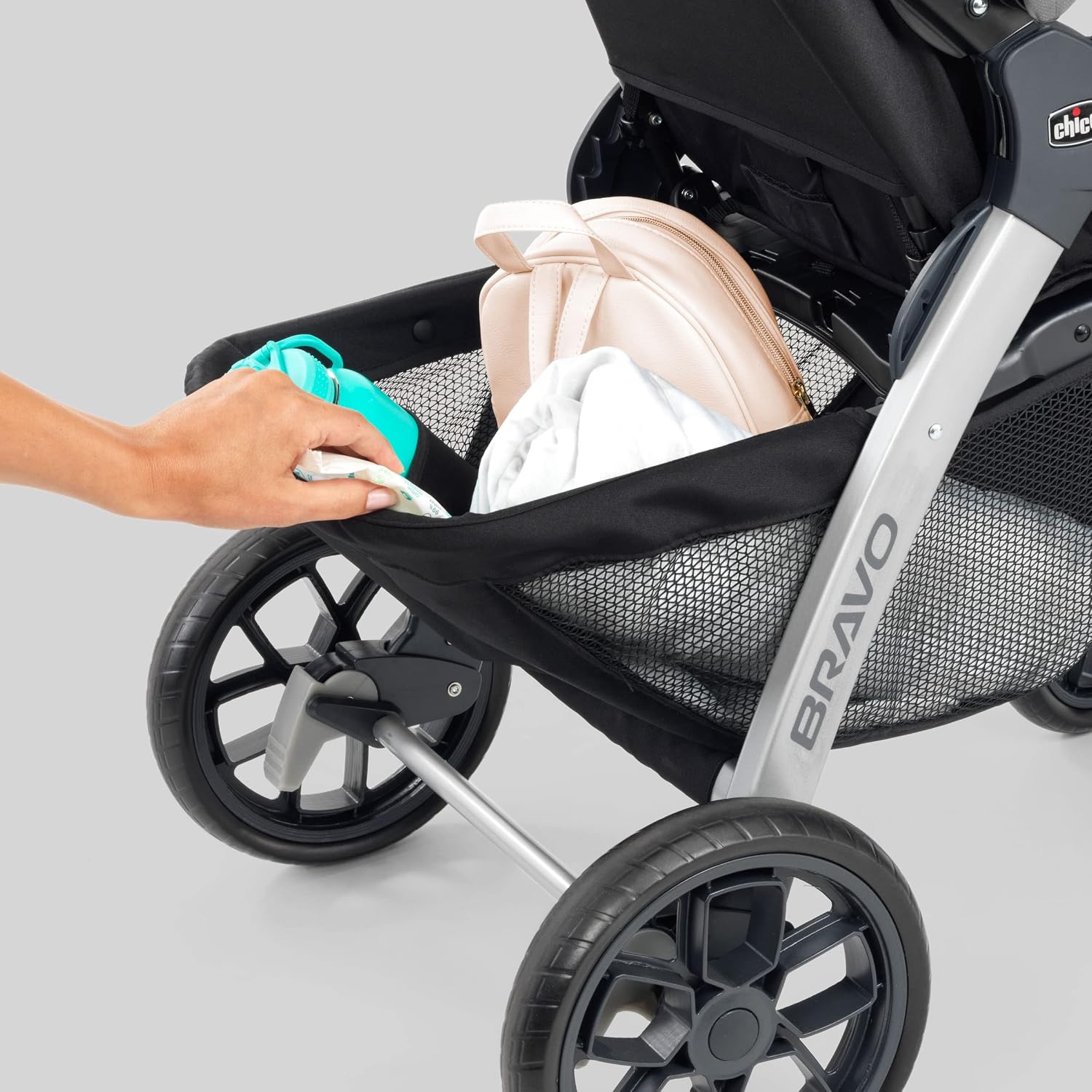 Chicco Bravo 3-in-1 Trio Travel System, Bravo Quick-Fold Stroller with KeyFit 30 Infant Car Seat and Base, Camden/Black