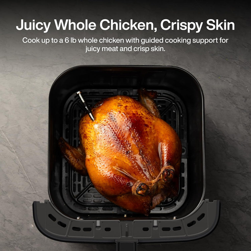 Typhur Sync 8QT AI Smart Air Fryer with Built-in Wireless Meat Thermometer, 9-in-1 XL Non Toxic Ceramic Airfryer, 450°F Max, Cooks 6lb Whole Chicken, Quiet & Dishwasher Safe, 120V