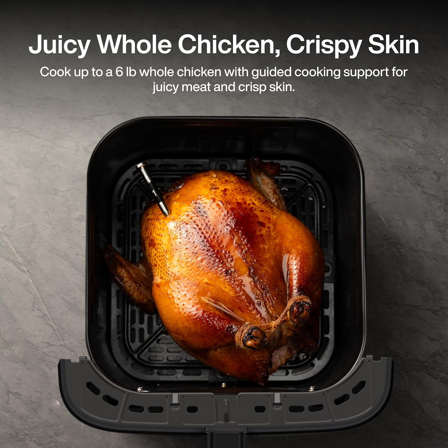 Typhur Sync 8QT AI Smart Air Fryer with Built-in Wireless Meat Thermometer, 9-in-1 XL Non Toxic Ceramic Airfryer, 450°F Max, Cooks 6lb Whole Chicken, Quiet & Dishwasher Safe, 120V