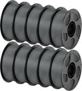 ANYCUBIC PETG Filament 1.75mm Bundle, 3D Printer Filament, Dimensional Accuracy +/- 0.02mm, Exceptional Toughness, 1KG Reusable Spool, 10KG Texture Grey