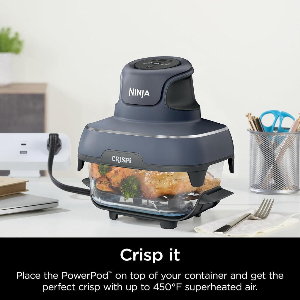 Ninja Air Fryer, 4QT Crispi System + 3 Containers with Storage Lids, Air Fryer, Microwave, Freezer & Dishwasher Safe, Non Toxic Portable Cooking System, Compatible with Ninja FN100 Crispi Series