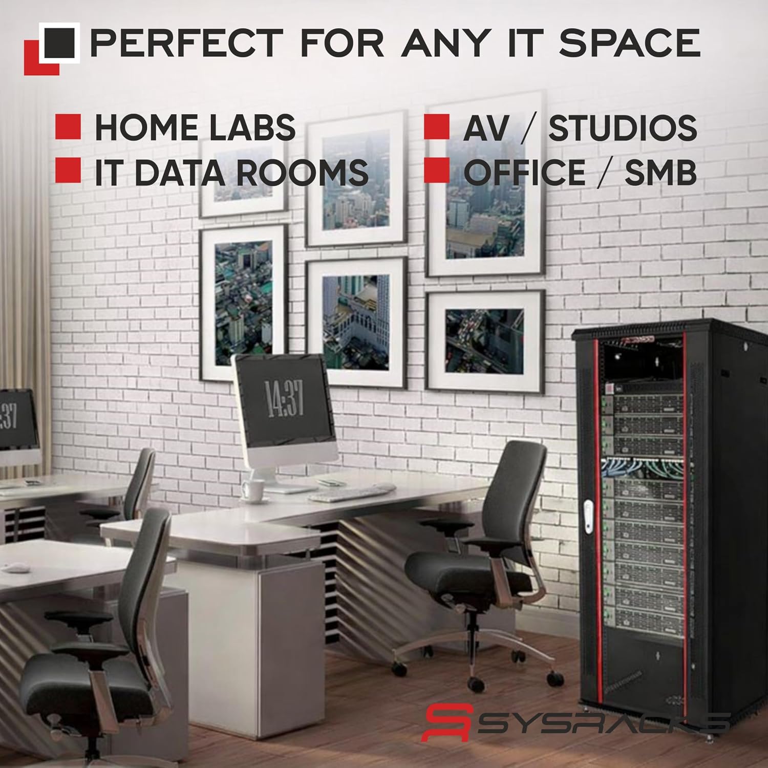 27U Wall Mount Server Rack Cabinet, 19' Locking Network Rack, 24' Deep, Glass Door, with Fan, PDU and Shelf