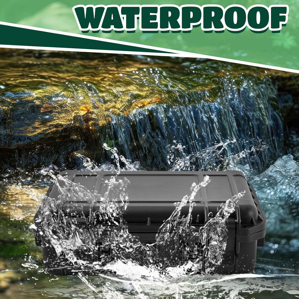 Relaxweex 1 Pcs Waterproof Hard Case with DIY Customizable Foam Insert Portable Protective Case with Knife for Camera Drones Equipments Tools Test Instruments(Black,20.5 x 15.8 x 8.5 Inch)