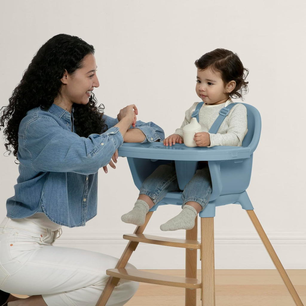 Delta Children - babyGap Otto 3-in-1 High Chair - High Chair Converts to Toddler Dinning Chair and Booster Seat - Dishwasher Safe Meal Tray - FSC-Certified Wood, Blue