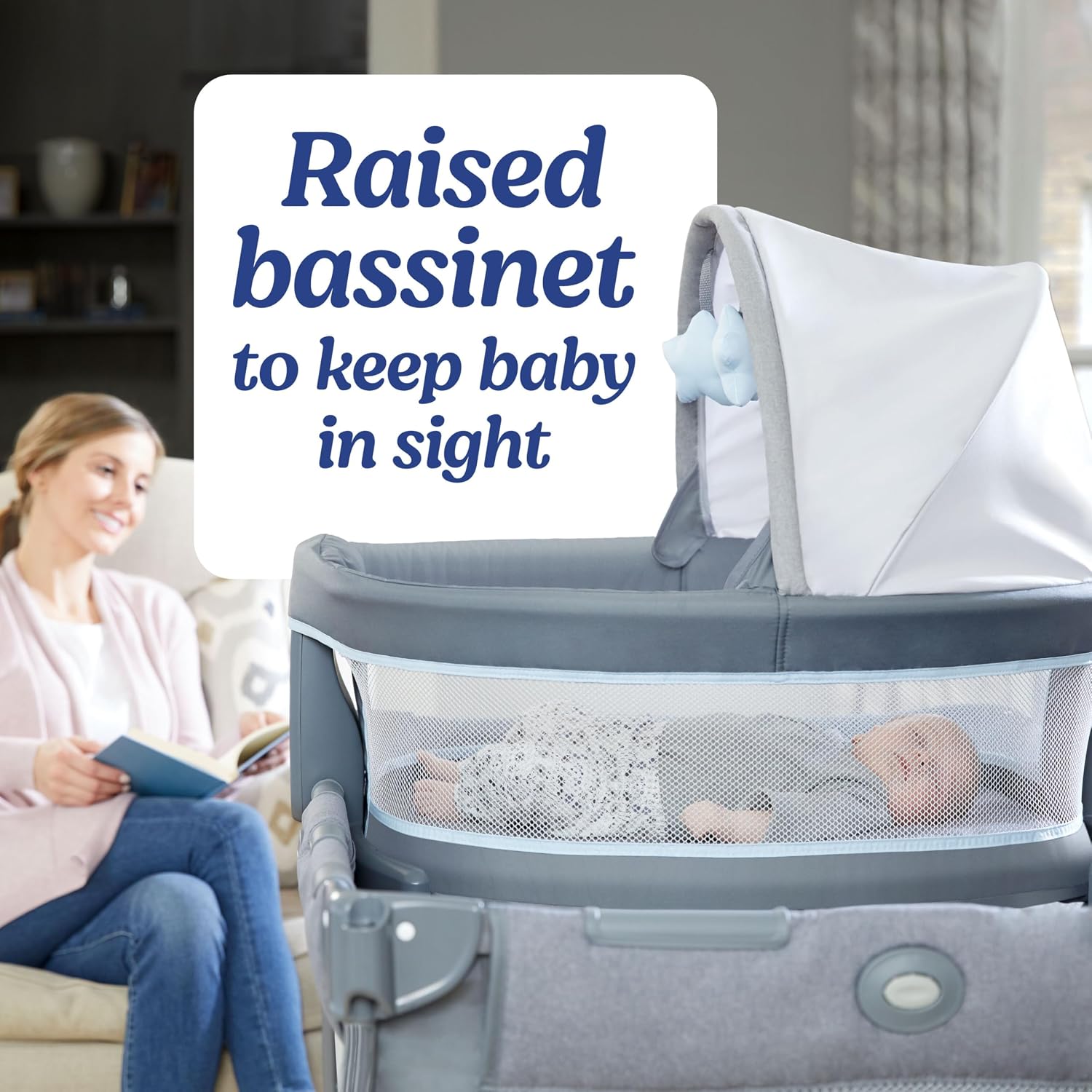 Graco® Pack 'n Play Travel Dome LX Playard – Raised Portable Bassinet, UV‑50 Canopy, Changer & Storage, Annie