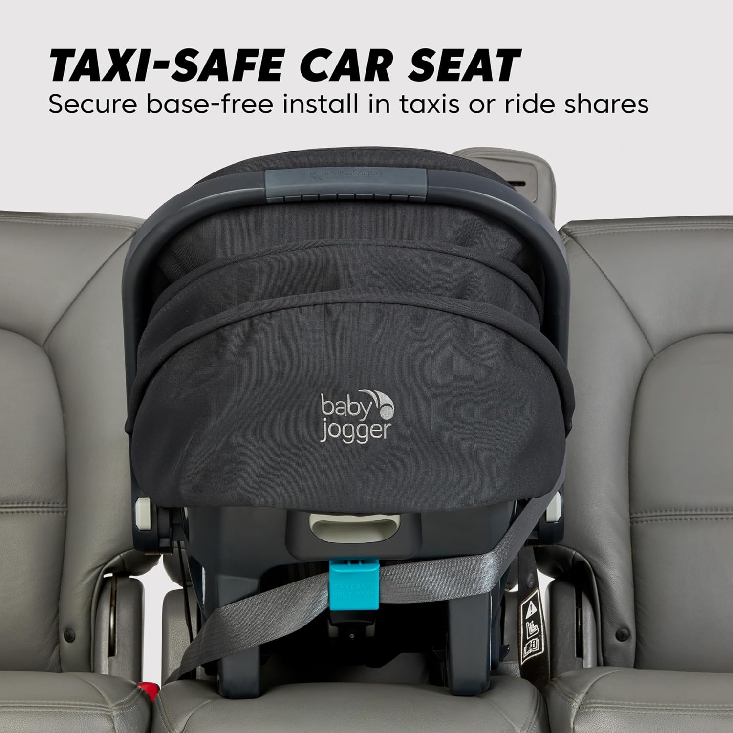 Baby Jogger® City Go 2 Infant Car Seat, Baby Travel Car Seat, Included RapidLock Carseat Base, Pike Exclusive Includes Leatherette Handlebar and Premium Fabrics, Frosted Ivory