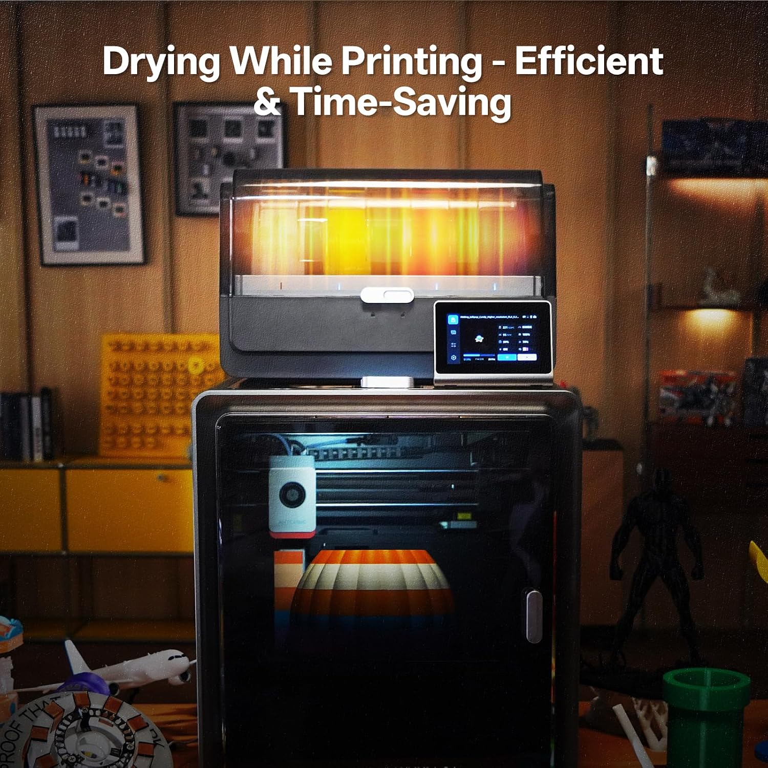 Anycubic Multicolor 3D Printer, Kobra S1 Combo Core XY Stable Structure with Sealed Printing High Precision 600mm/s Fast Speed Auto Calibration Ideal for Precision and Efficiency 9.8'x9.8'x9.8'