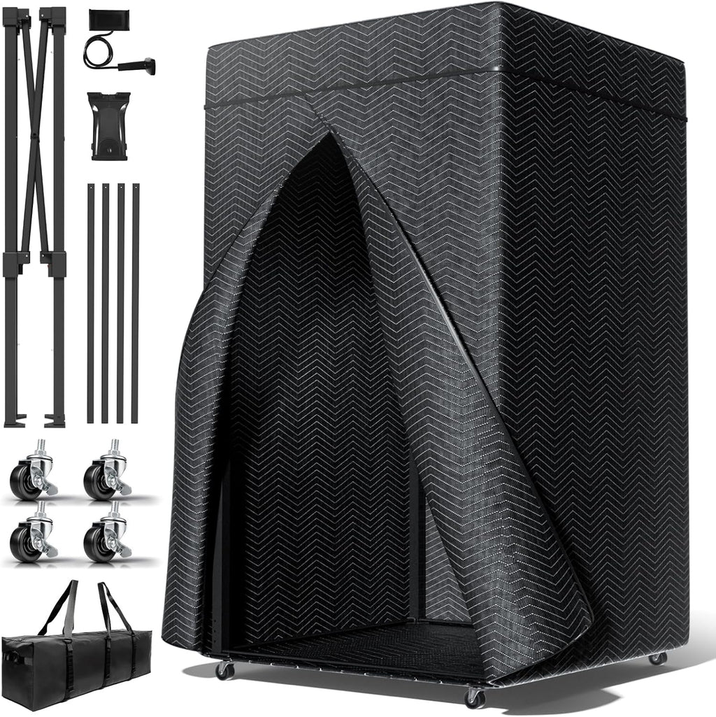 RDCMKL XL Portable Recording Booth, Complete Home Recording Studio Soundproof Vocal Booth, Foldable with Travel Bag for Echo-Free Studio-Quality Sound, Ideal for Voiceovers, Podcasts, and Music
