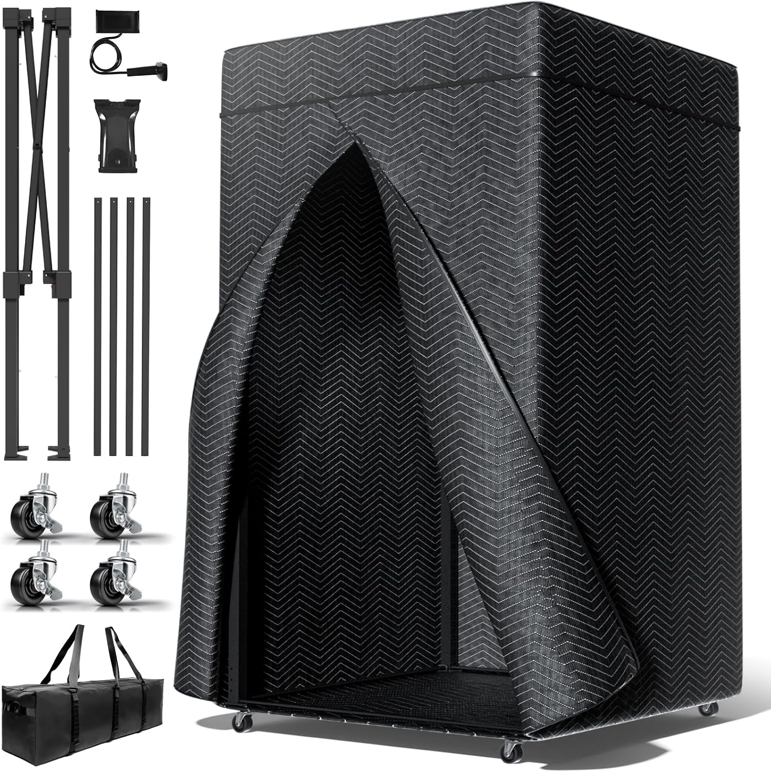 RDCMKL XL Portable Recording Booth, Complete Home Recording Studio Soundproof Vocal Booth, Foldable with Travel Bag for Echo-Free Studio-Quality Sound, Ideal for Voiceovers, Podcasts, and Music