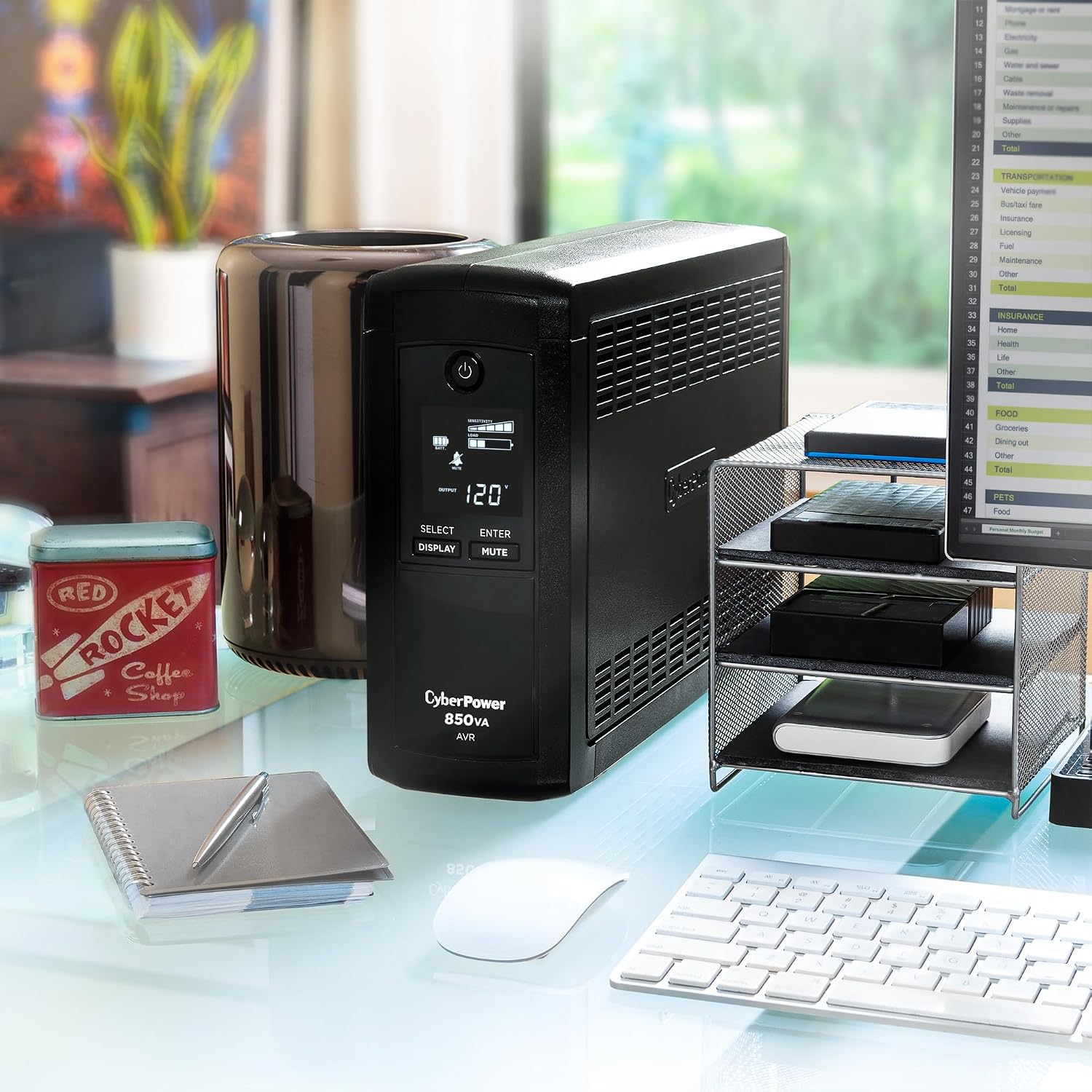 CyberPower CP850AVRLCD Intelligent LCD UPS Battery Backup and Surge Protector, 850VA/510W, 9 Outlets, AVR, Mini-Tower, UL Certified