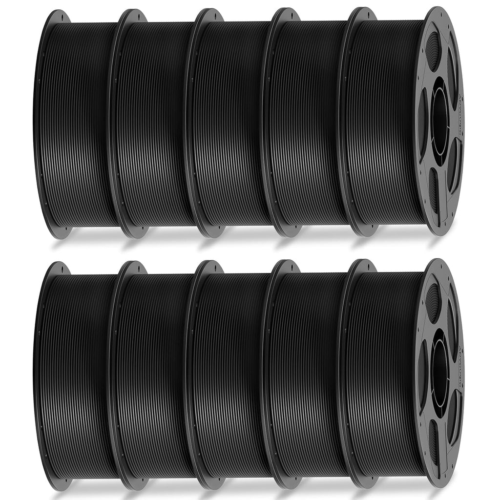 ANYCUBIC High Speed 3D Printer Filament 1.75mm Bundle, Rapid PLA Filament with High Prints Quality, Dimensional Accuracy +/- 0.02mm, 1KG Reusable Spool, 10 Pack Pearl Black