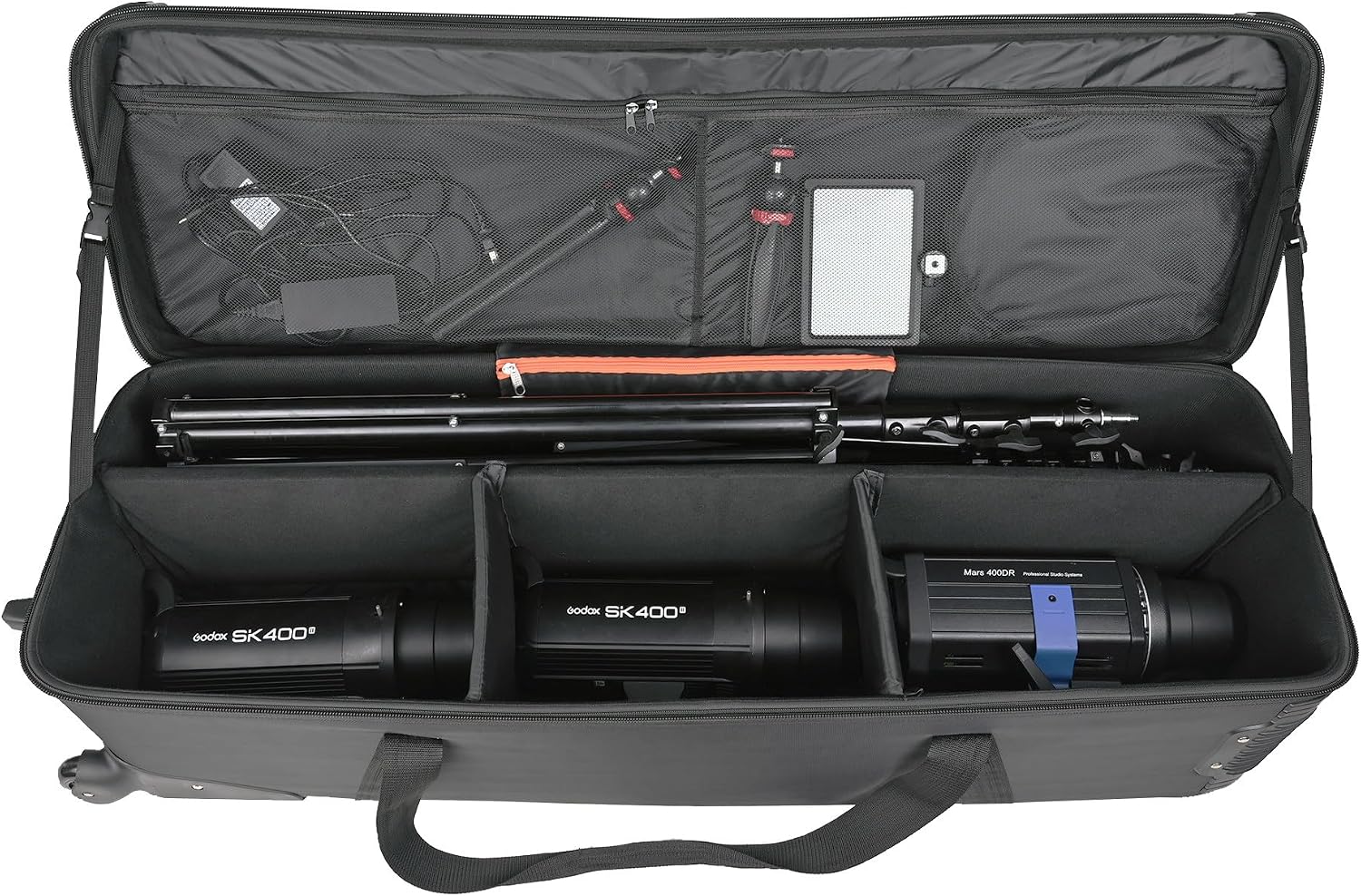 MagicLine Studio Trolley Case 47.2x15x13 inch/120x38x33 cm, Rolling Camera Case, Carrying Bag with Wheels for Photo Video Studio Gears, Light Stands, Tripods, Strobes and Studio Lights, Telescopes.
