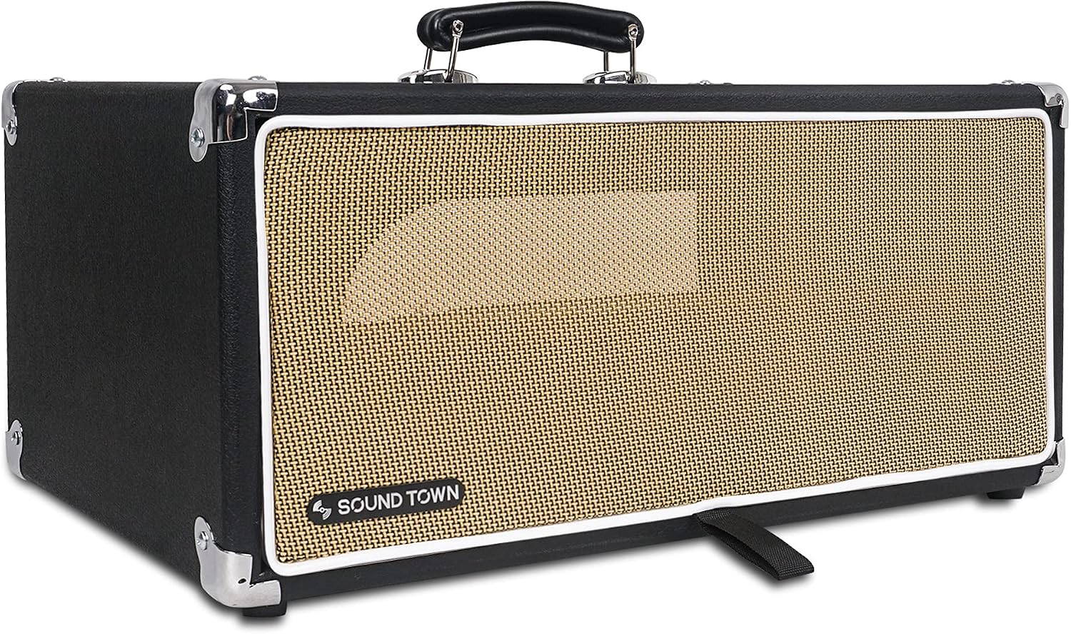 Sound Town Vintage 4U Amp Rack Case, 12.5' Depth with Rubber Feet, Dust Cover, Kickstand, Black (STVRC-4BK)