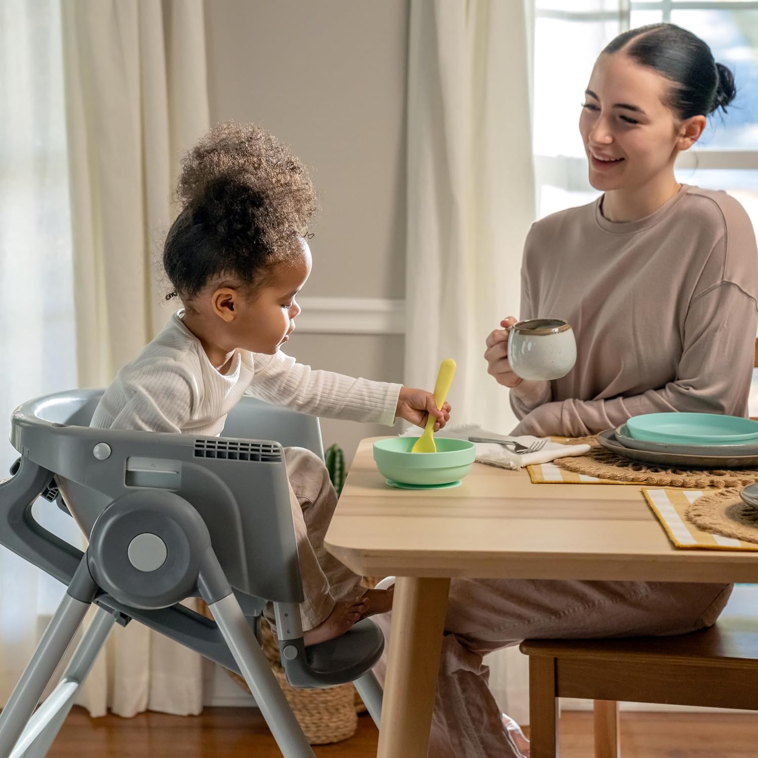 Ingenuity Proper Positioner Deluxe High Chair - 7-in-1 Convertible Baby Seat, Removable Rocking Infant Seat, Unisex, for Ages 0-36 Months