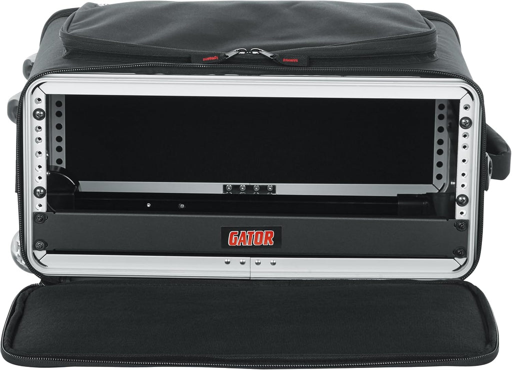Gator Cases Lightweight Rack Bag with Removable Shoulder Strap, Pull handle, and Wheels, 3U Rack - 12.5' Rackable Depth (GR-RACKBAG-3UW)
