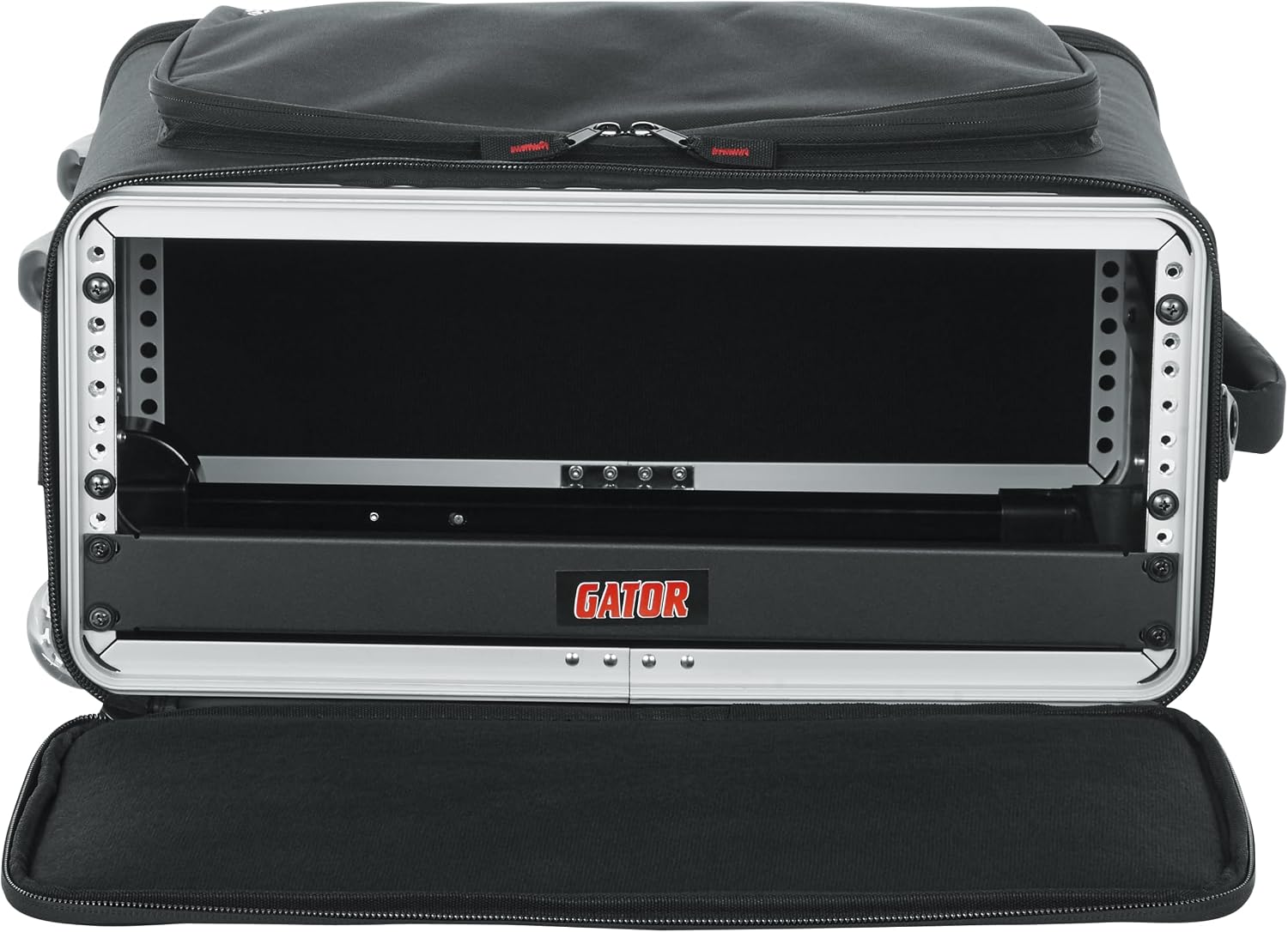 Gator Cases Lightweight Rack Bag with Removable Shoulder Strap, Pull handle, and Wheels, 3U Rack - 12.5' Rackable Depth (GR-RACKBAG-3UW)