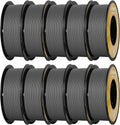 Kingroon Matte PLA Filament 1.75mm 3D Printer Filament Matte Filament 10kg Dimensional Accuracy +/- 0.02 mm (10 Rolls Grey)