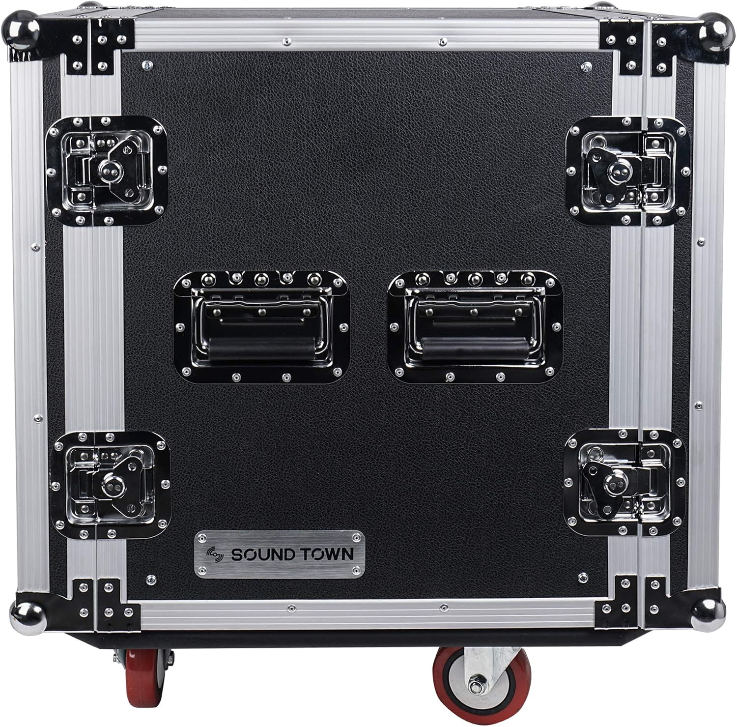 Sound Town 12U PA DJ Pro Audio Rack/Road ATA Case with Locking Drawer, 21'' Rackable Depth, Casters, Metal Ball Corners - Pro Tour Grade (STRC-12D2)