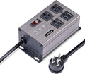 StarTech.com Flat Plug 4-Outlet Heavy Duty Industrial Power Strip 125V/15A with Surge Protector, EMI/RFI Isolation, Mountable PDU, 8ft/2.4m Extension Power Cord, NEMA 5-15P/R, TAA