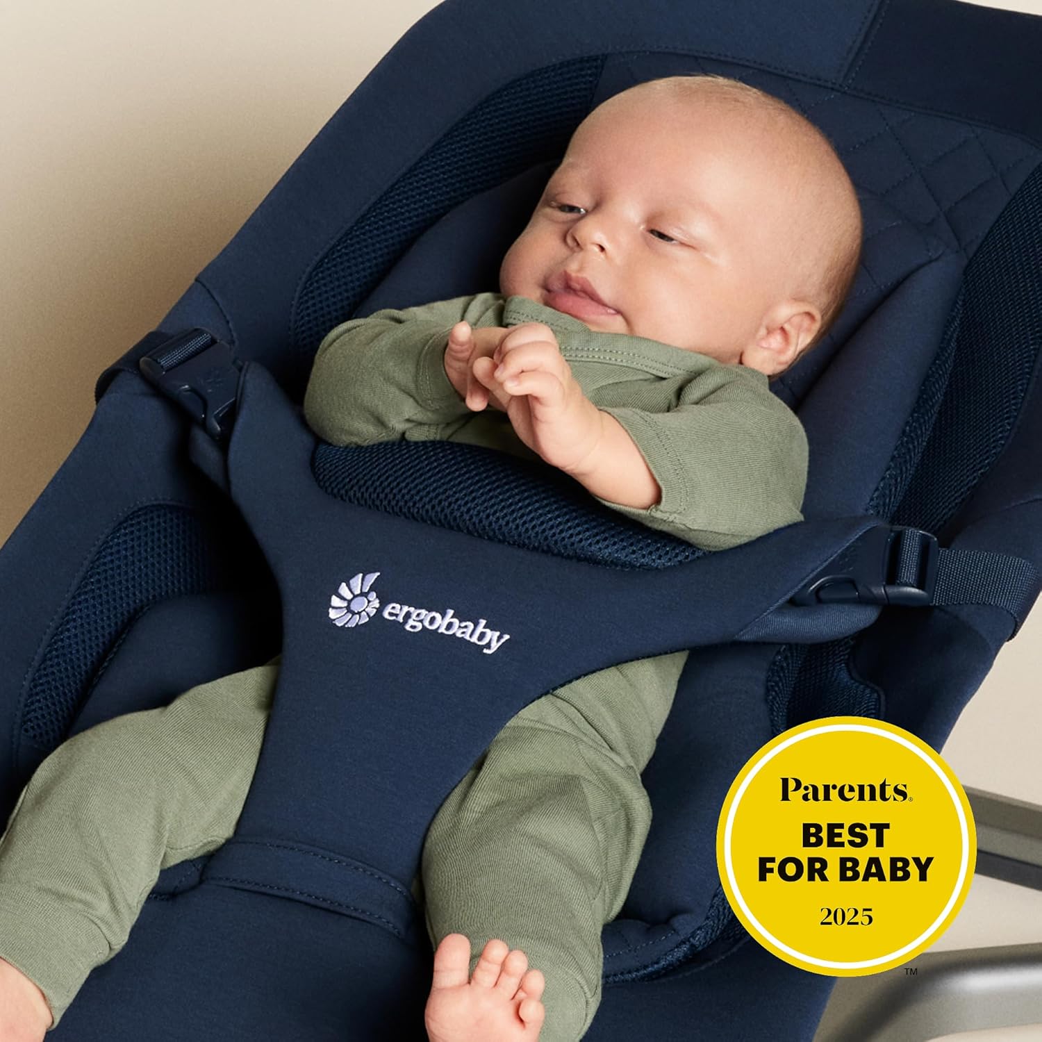 Ergobaby Evolve 3-in-1 Bouncer, Adjustable Multi Position Baby Bouncer Seat, Fits Newborn to Toddler, Midnight Blue