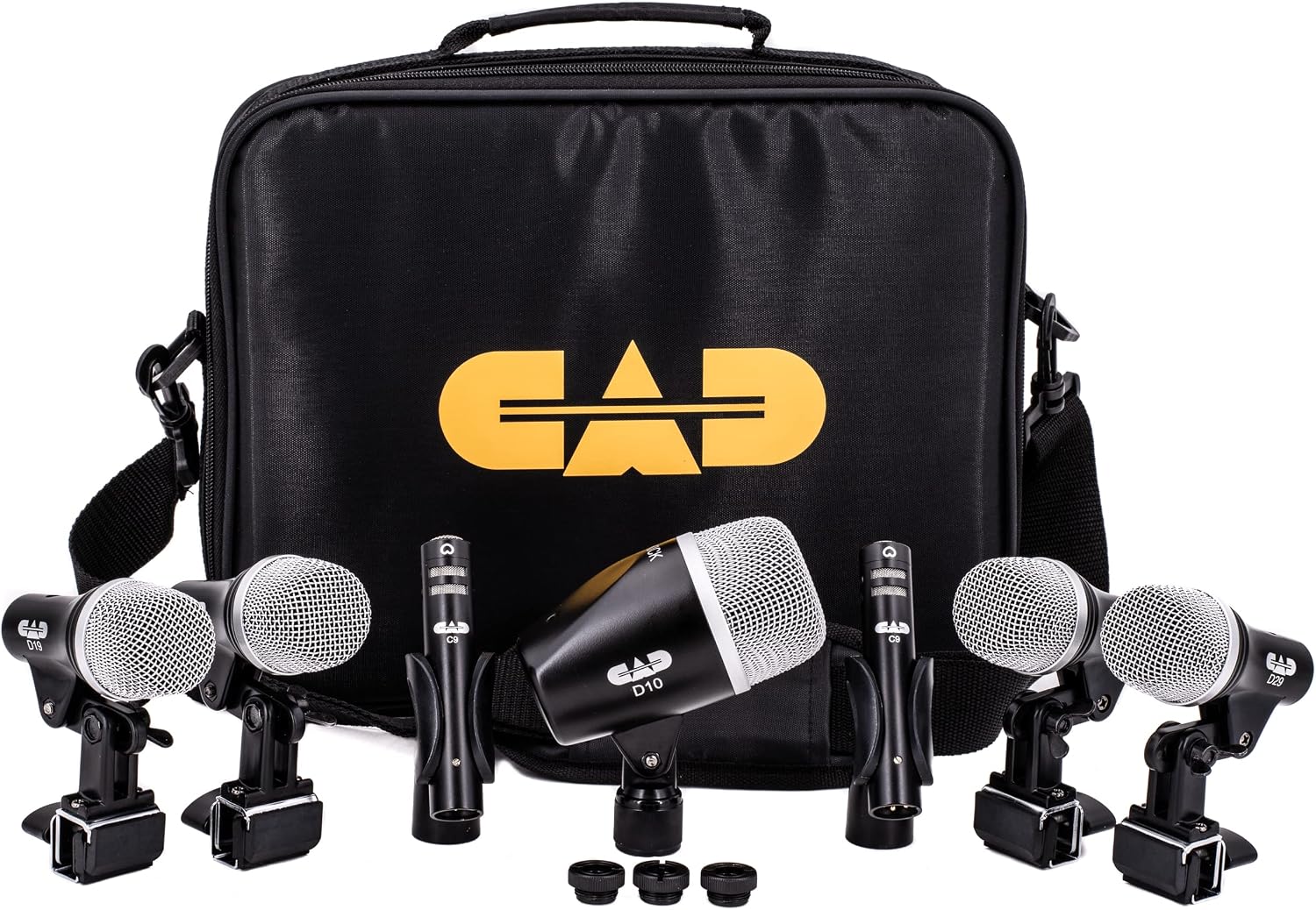 CAD Audio STAGE7 7-Piece Drum Mic Pack – D10 Kick, D19 Snare, 3× D29 Toms & 2× C9 Overheads, Vinyl Carry Case