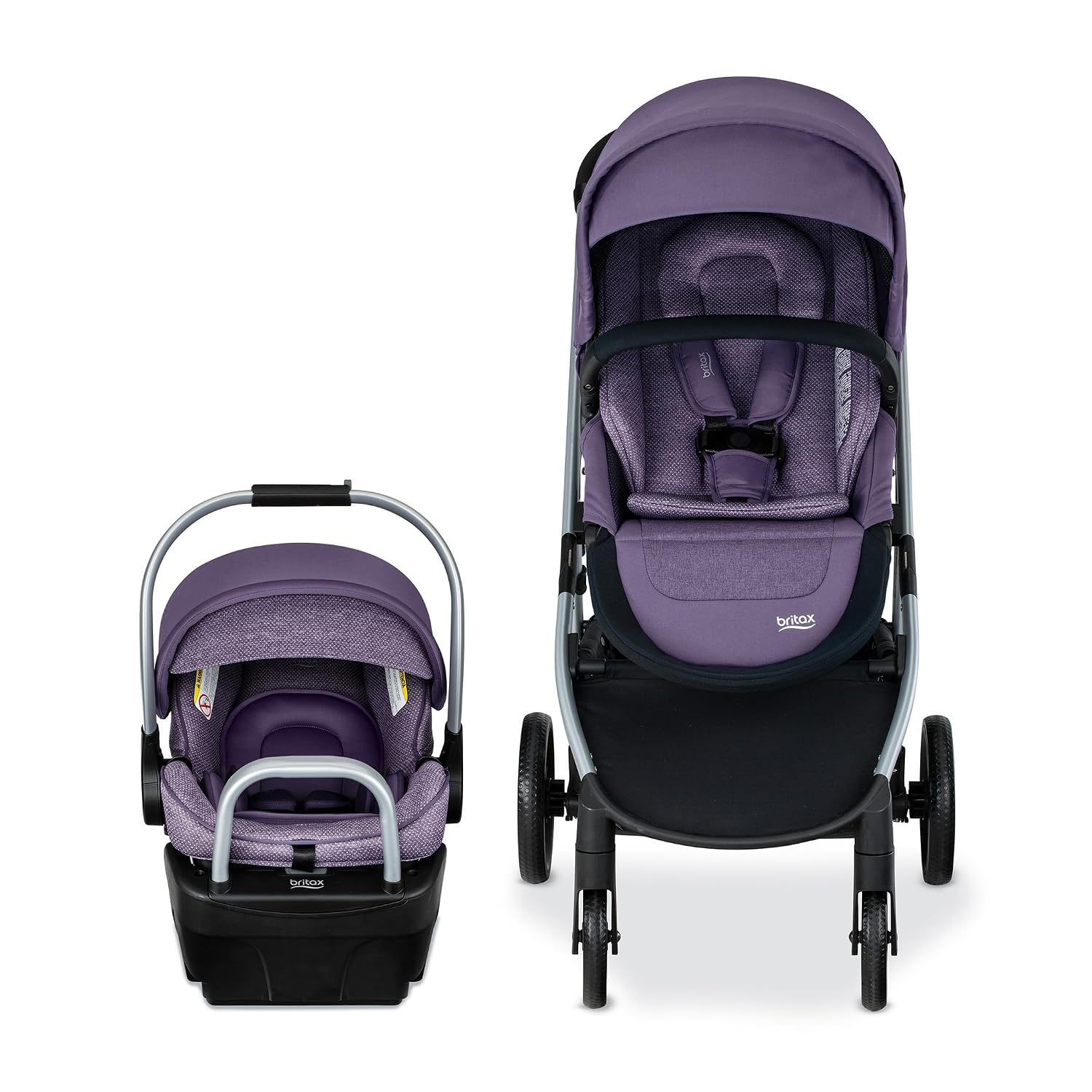 Britax Willow Grove SC Travel System, Infant Car Seat Stroller Combo with Willow SC Infant Car Seat, Alpine Base, and Grove Stroller; ClickTight Technology, SafeWash & StayClean Fabrics — Pindot Iris