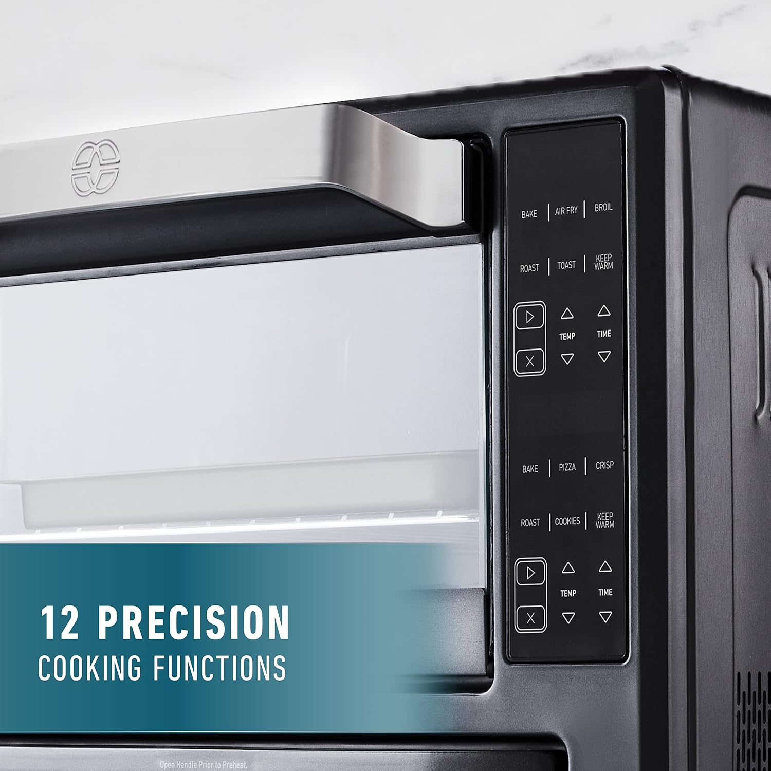 Calphalon Performance 12-in-1 Air Fry Toaster Oven with Dual Zone 12' Pizza Drawer Oven combo,Digital Precision Controls, Dark Stainless