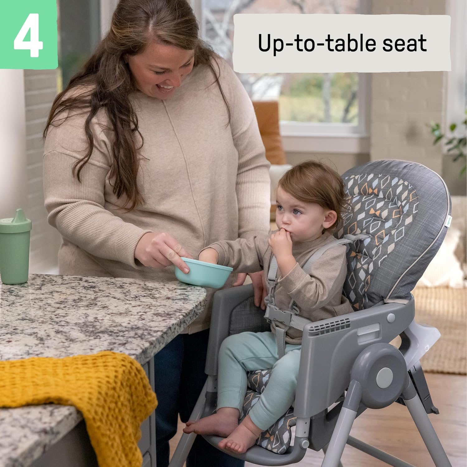 Ingenuity Proper Positioner Deluxe High Chair - 7-in-1 Convertible Baby Seat, Removable Rocking Infant Seat, Unisex, for Ages 0-36 Months