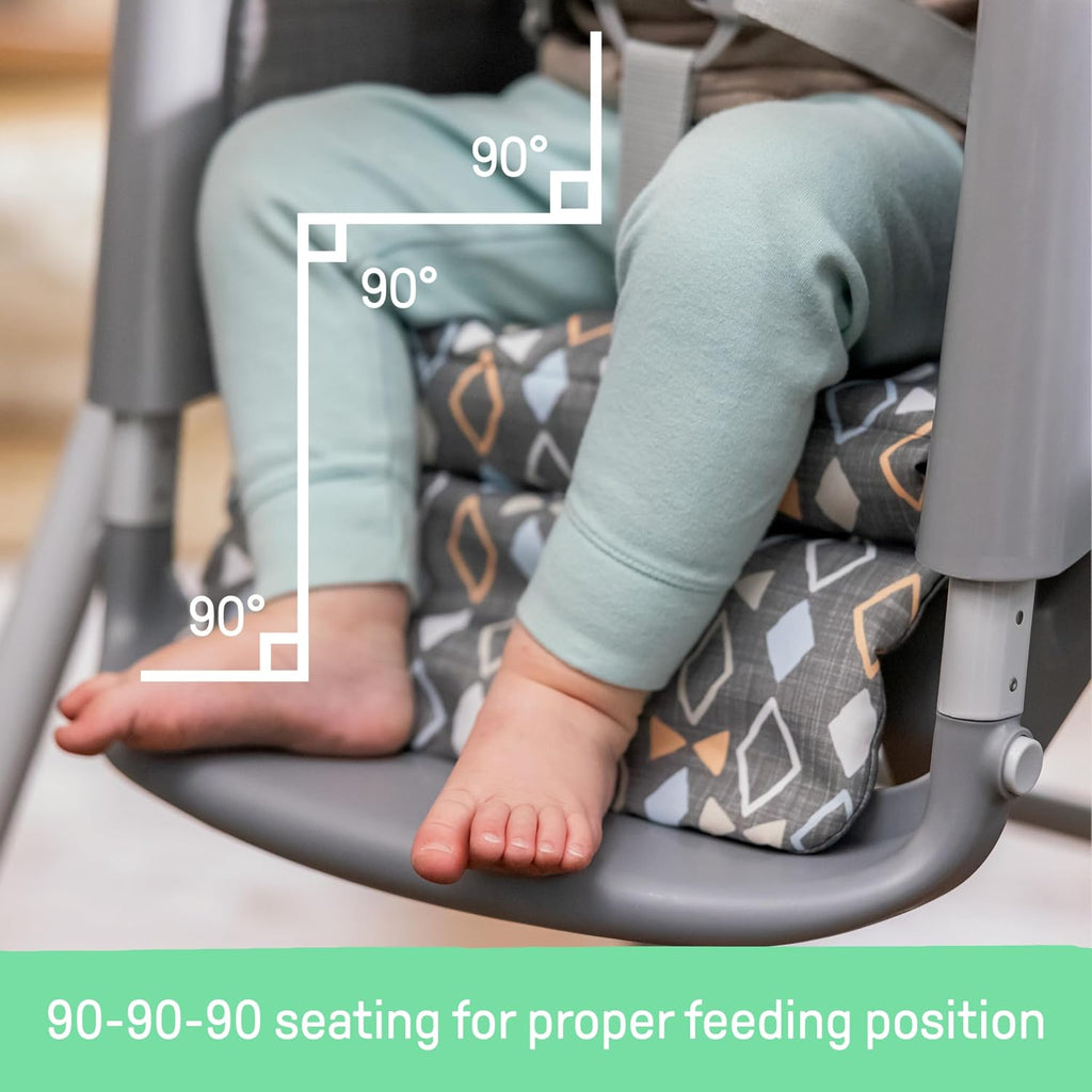 Ingenuity Proper Positioner Deluxe High Chair - 7-in-1 Convertible Baby Seat, Removable Rocking Infant Seat, Unisex, for Ages 0-36 Months