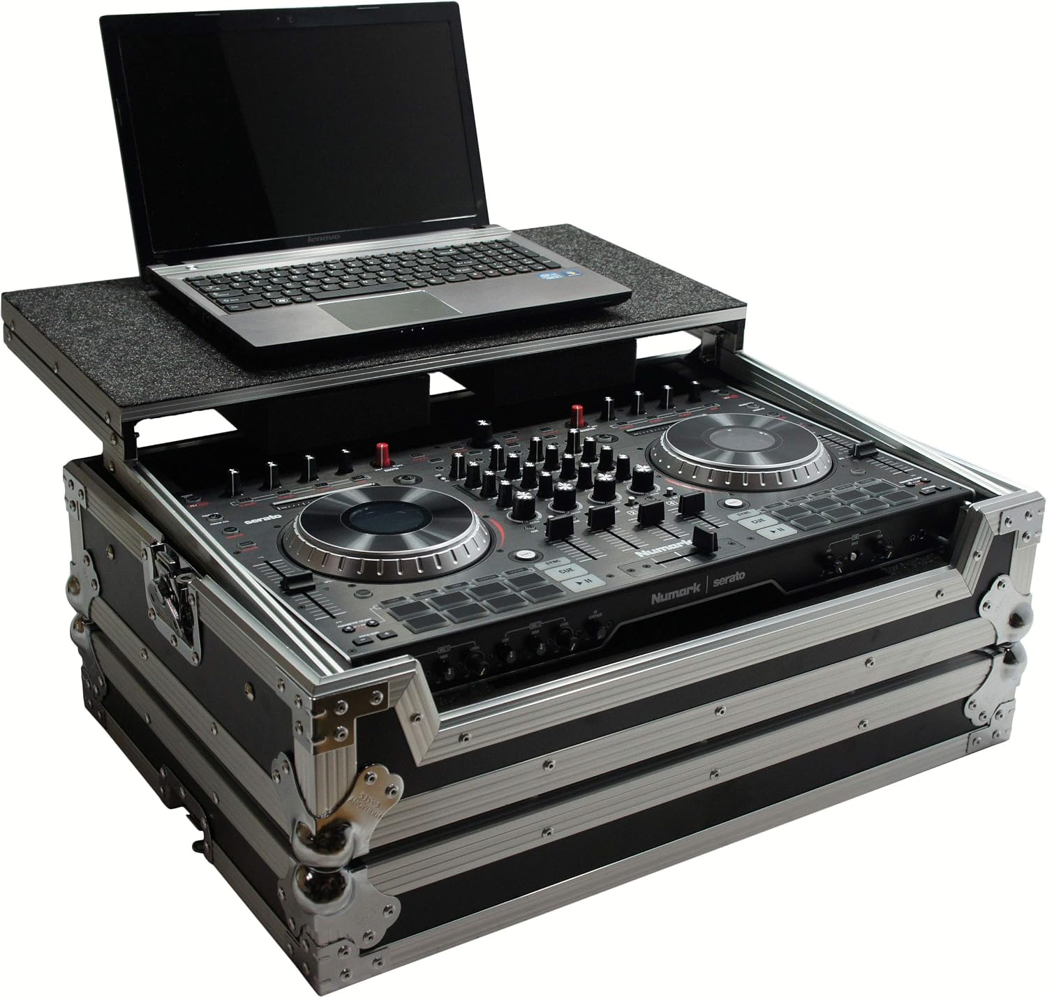 Harmony Audio HCNS6IILT Flight Glide Laptop Stand DJ Custom Case Compatible with Numark NS6 II