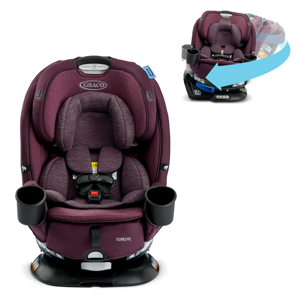 Graco® Turn2Me 3-in-1 Convertible Car Seat London featuring Headrest and Harness Adjust Easy Installation and Steel Reinforced Frame