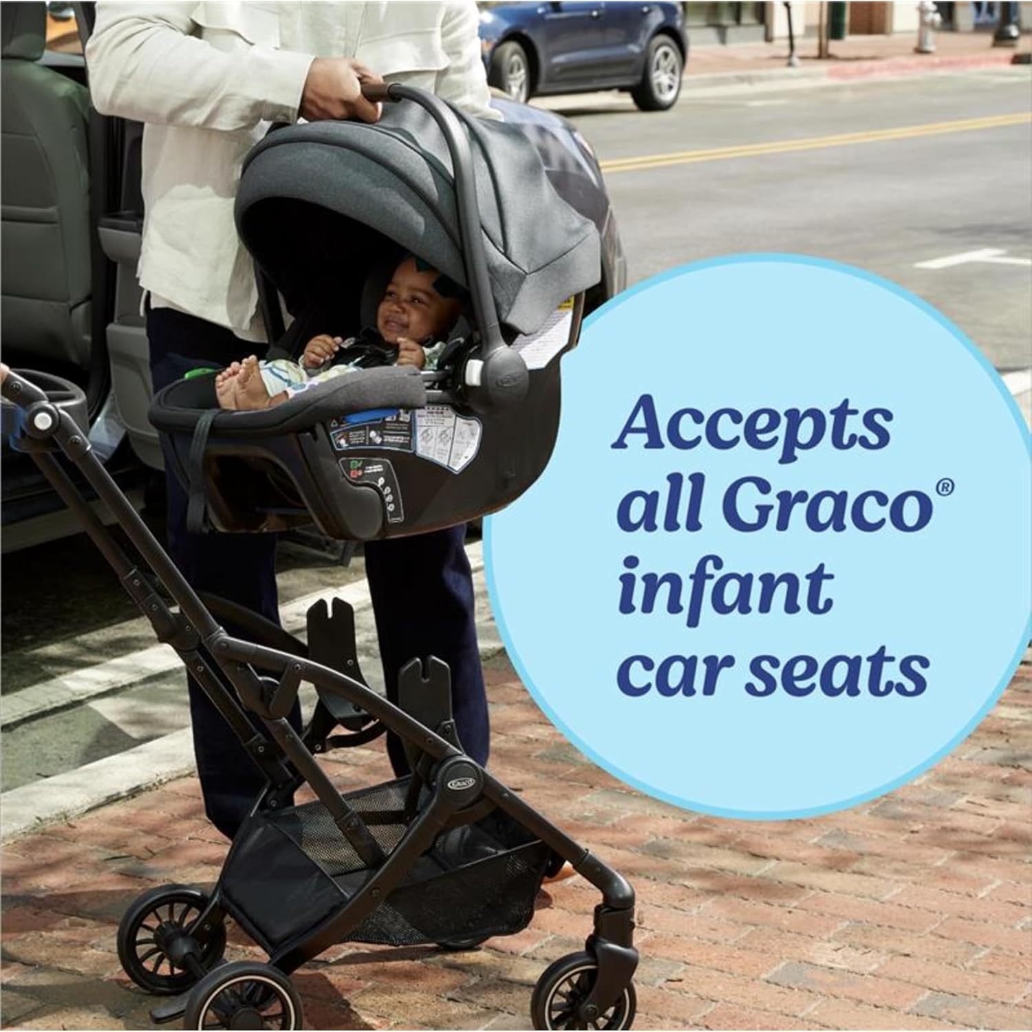 Graco® Gomax Frame Stroller, Accepts All Graco® Infant Car Seats, Backpack Style Lightweight Travel Stroller Frame
