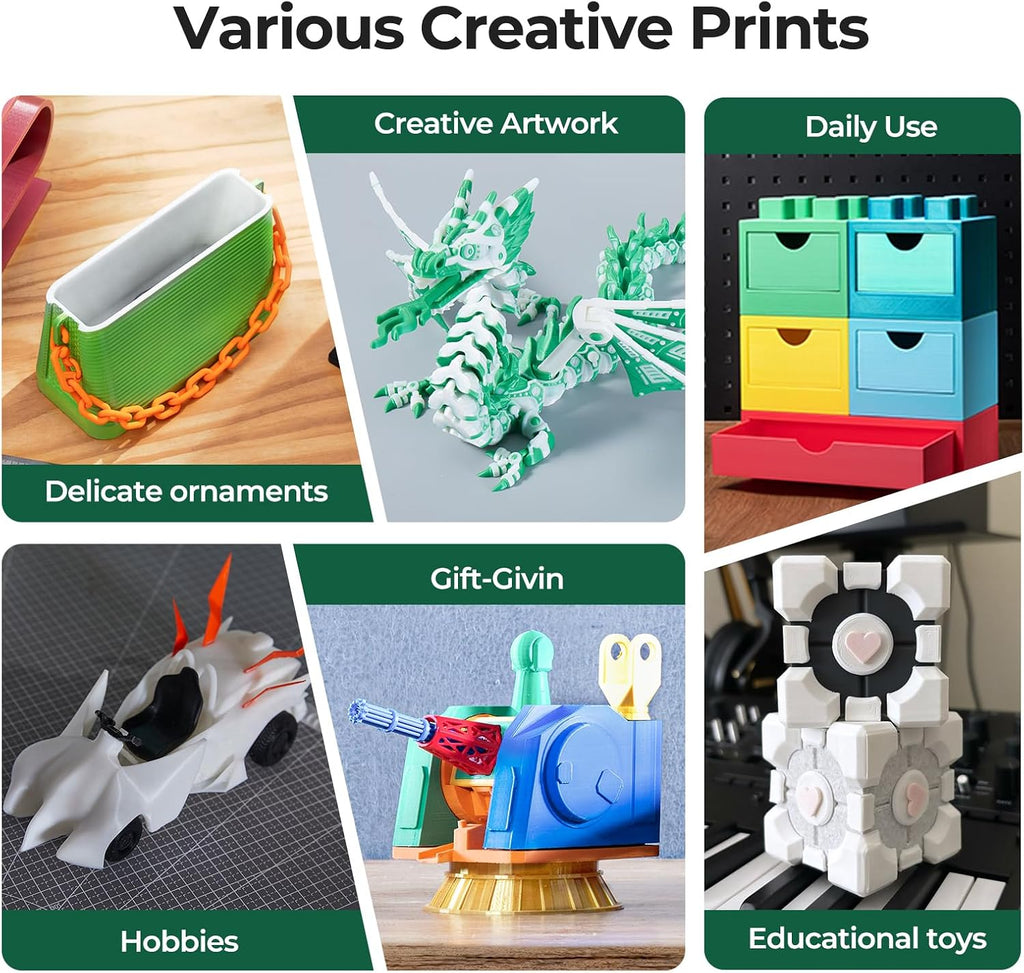 Creality Ender 3 V3 Plus 3D Printer Bundle with PLA Filament 1.75mm 2 Packs (1 Black+1 White)