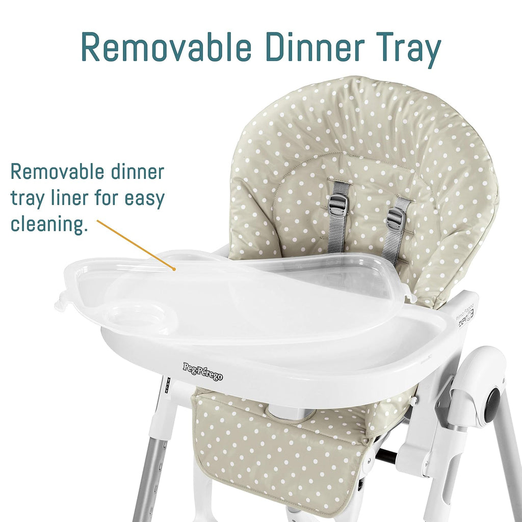 Peg Perego Prima Pappa Zero 3 - High Chair - for Children Newborn to 3 Years of Age - Made in Italy - Mon Amour (Rose Gold & White)