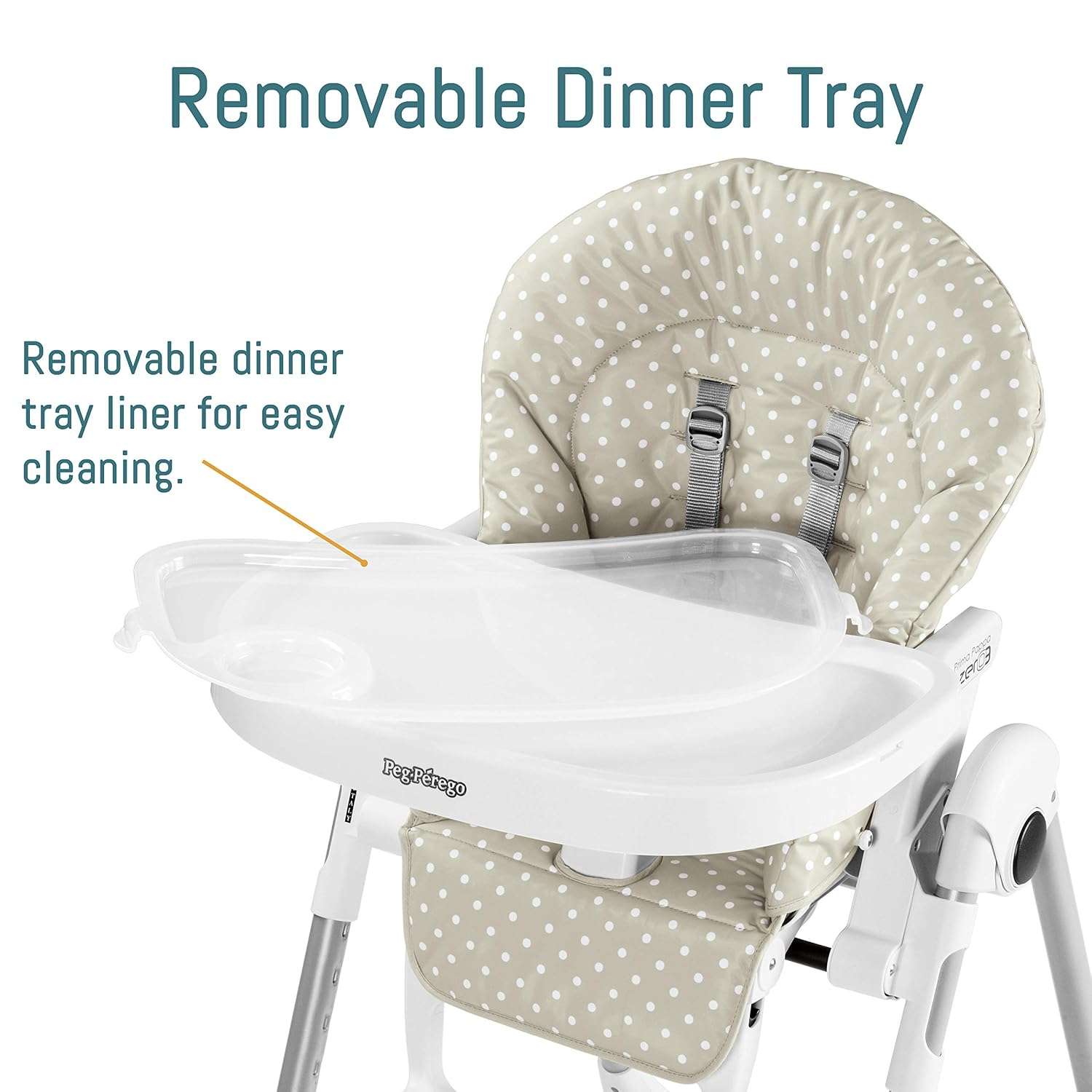 Peg Perego Prima Pappa Zero 3 - High Chair - for Children Newborn to 3 Years of Age - Made in Italy - Mon Amour (Rose Gold & White)