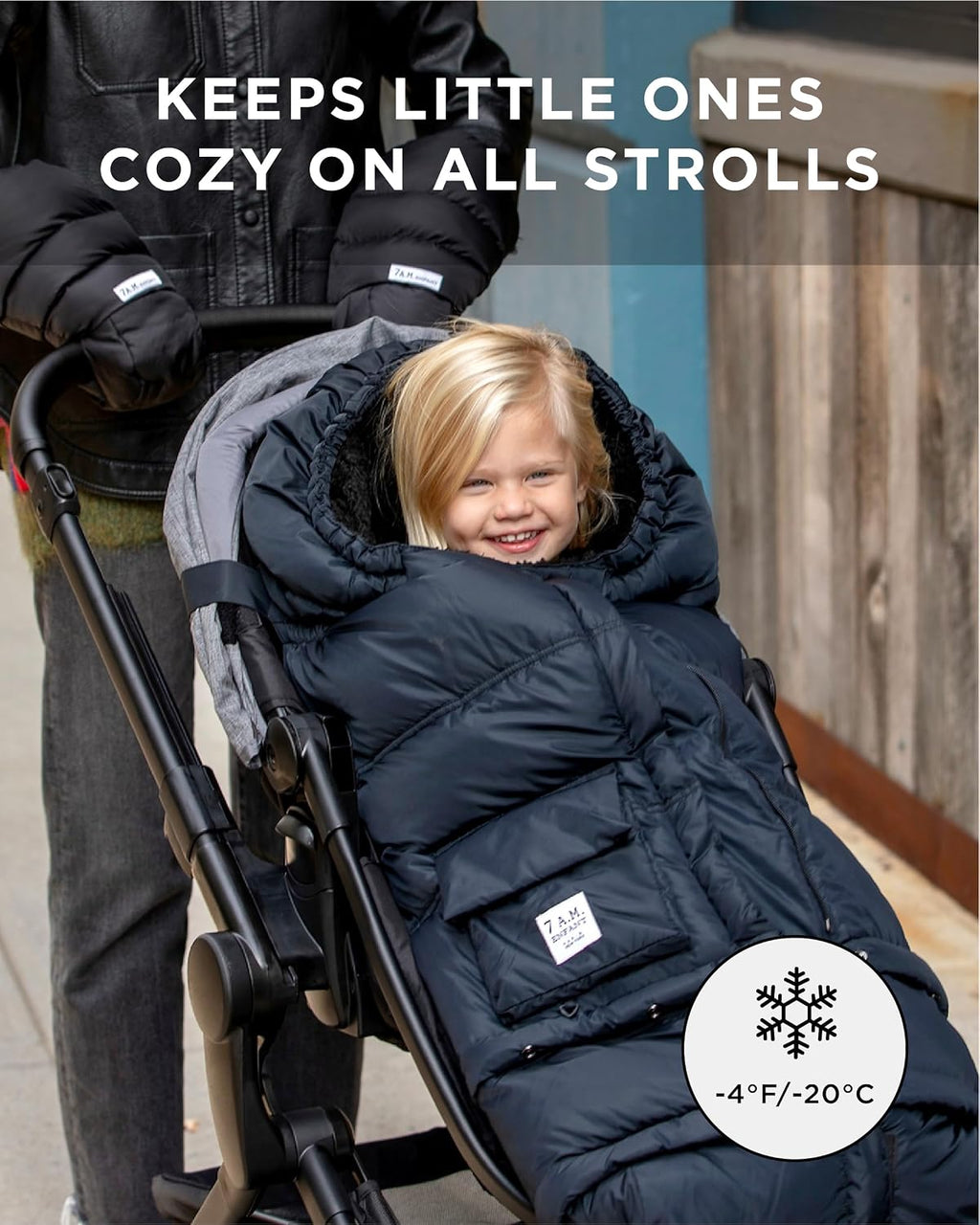 7AM Enfant Stroller Blanket 212 - Adjustable Baby Car Seat Zipped Blanket for Babies Winter, Unisex Multi Purpose Fleece Lined Warm Hooded Toddler Footmuff Water Repellent | (6M - 4T)