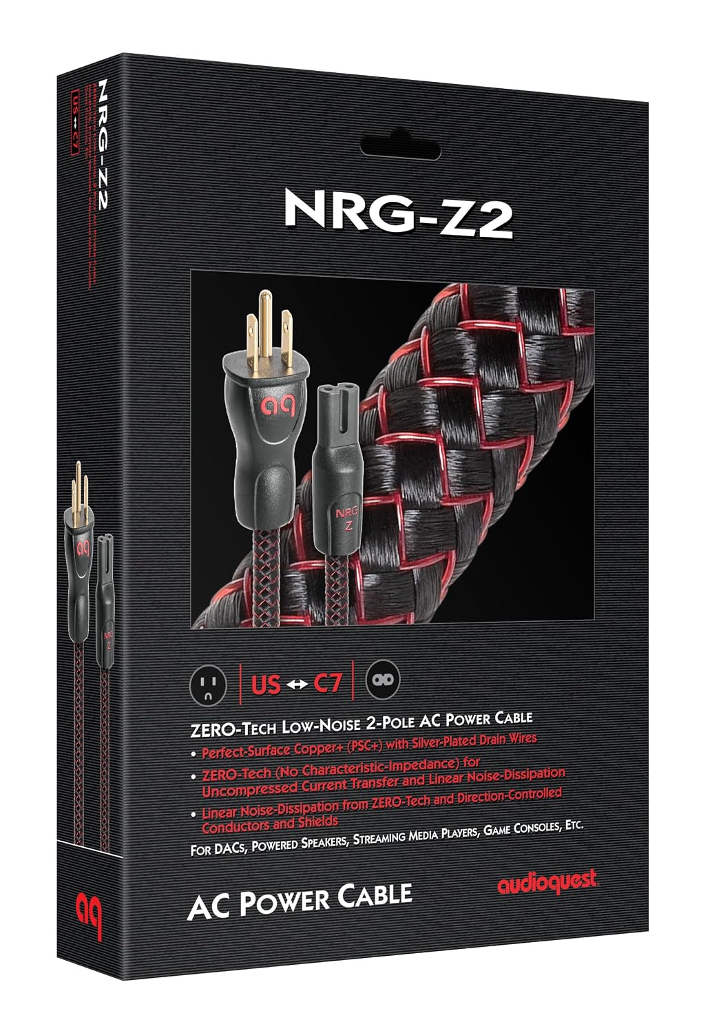 AudioQuest NRG-Z2 Power Cable (2m, 1 x C7 > 1 x 3-Prong Wall Plug)