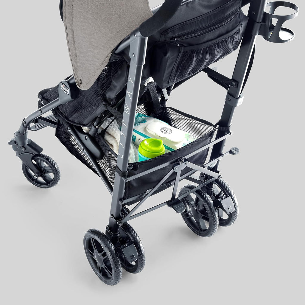 Chicco Liteway Stroller, Compact Fold Baby Stroller with Canopy, Lightweight Aluminum Frame Umbrella Stroller, for Use with Babies and Toddlers up to 40 lbs, Lavender/Purple