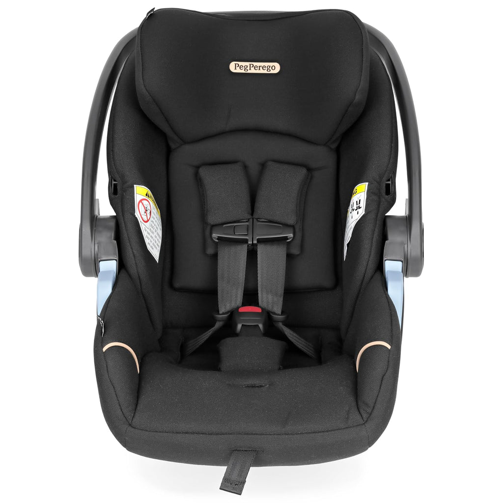 Peg Perego Primo Viaggio Lounge - Reclining Rear Facing Infant Car Seat - Includes Base with Load Leg & Anti-Rebound Bar - for Babies 4 to 30 lbs - Made in Italy - Vanilla Blend (Black & Cream)