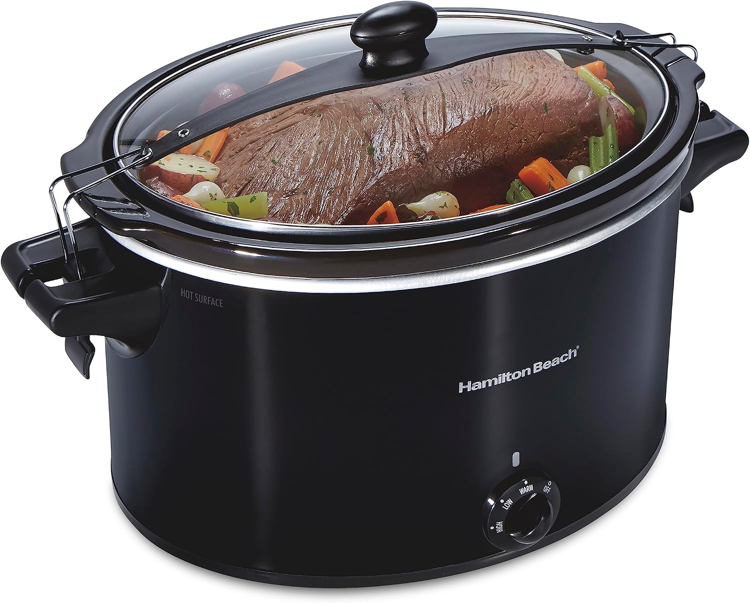 Hamilton Beach Sure-Crisp Toaster Oven Air Fryer Combo, Fits 9' Pizza, 4 Slice Capacity & Slow Cooker, Extra Large 10 Quart, Stay or Go Portable With Lid Lock, Dishwasher Safe